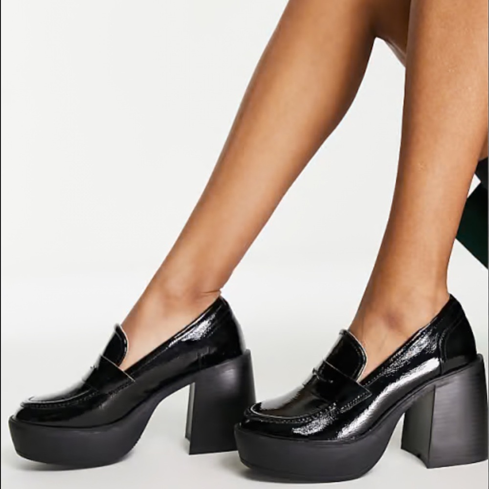 ASOS Raid Black Platform Loafers